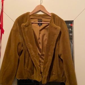 Collarless bomber style Zara faux fur